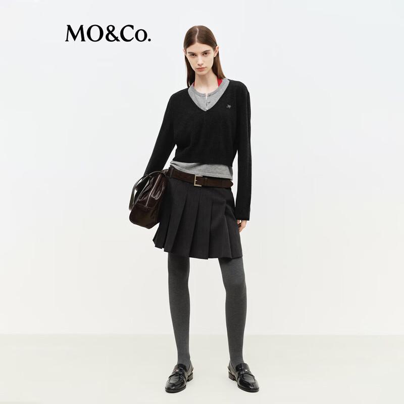 MO&Co. Women s Merino Wool Cashmere Faux Two-Piece Knit Sweater S