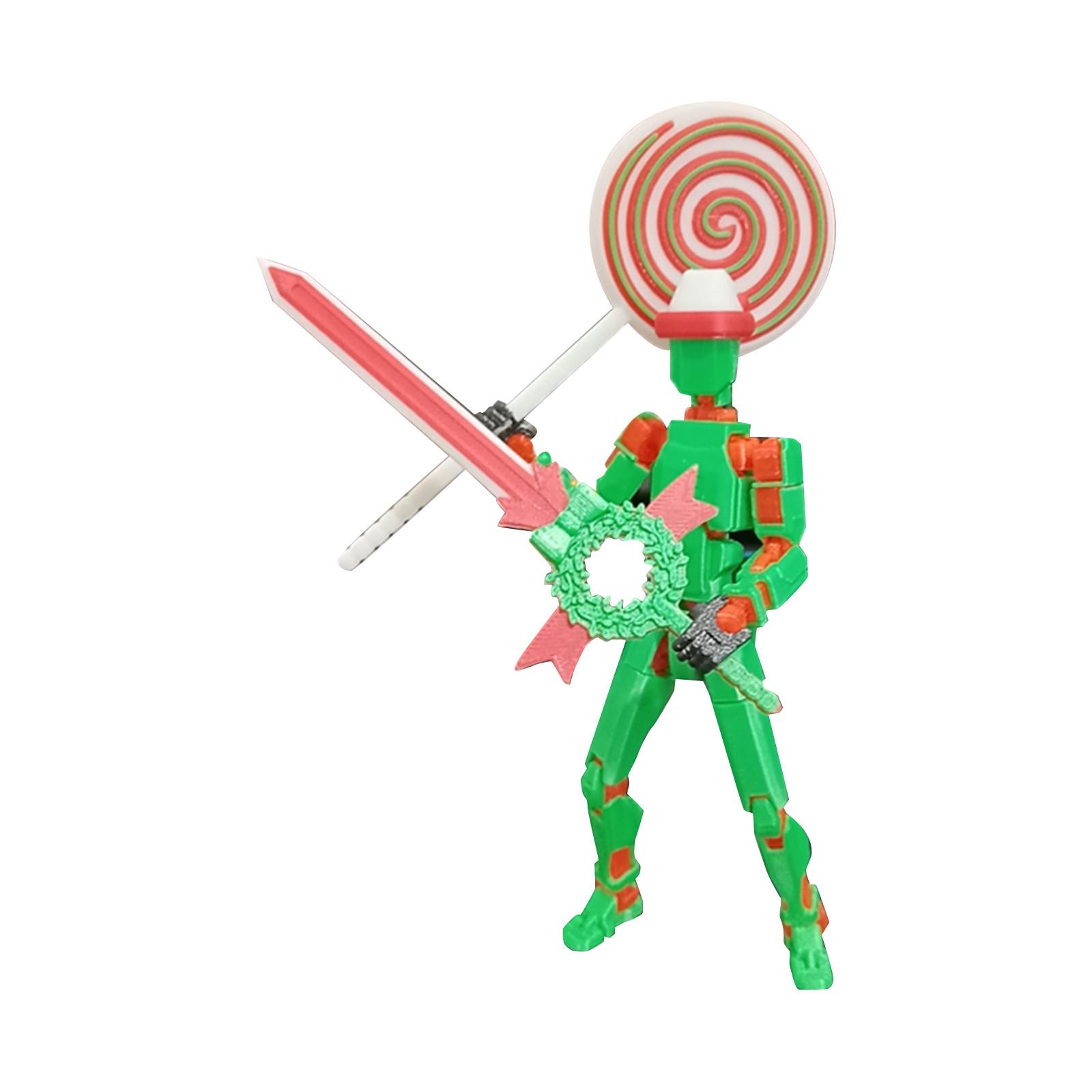 

3D-печатная подвижная игрушка, с подвижными суставами, 3D-печатная игрушка-украшение, снятие стресса, подвижная зелёный