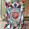 Custom Text Flannel Throw Blanket, Lightweight Cozy Bed Sofa BlanketBurnley Football