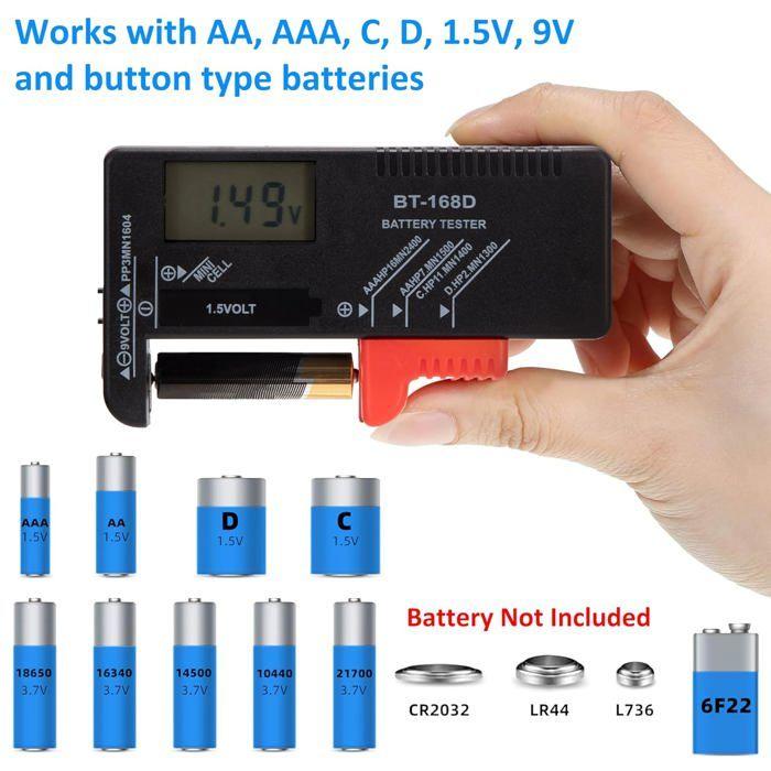 Battery Tester - Universal - Digital - Compact - Precise - Easy To Use