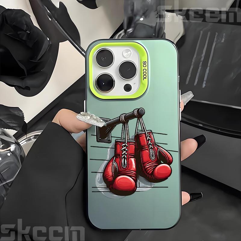 Boxweltmeister-Thema IMD Handyhülle für iPhone 16 15 14 13 12 11 Pro Max 7 8 Plus X XS XR 16E Stoßfestes Hartschalencover