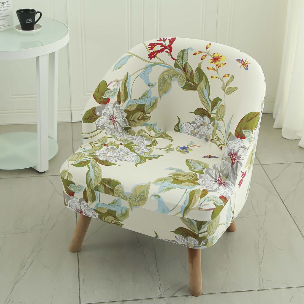 Curved Chair Cover Elastic Household Small Sofa Cover Modern Style Dustproof Curved Chair Cover