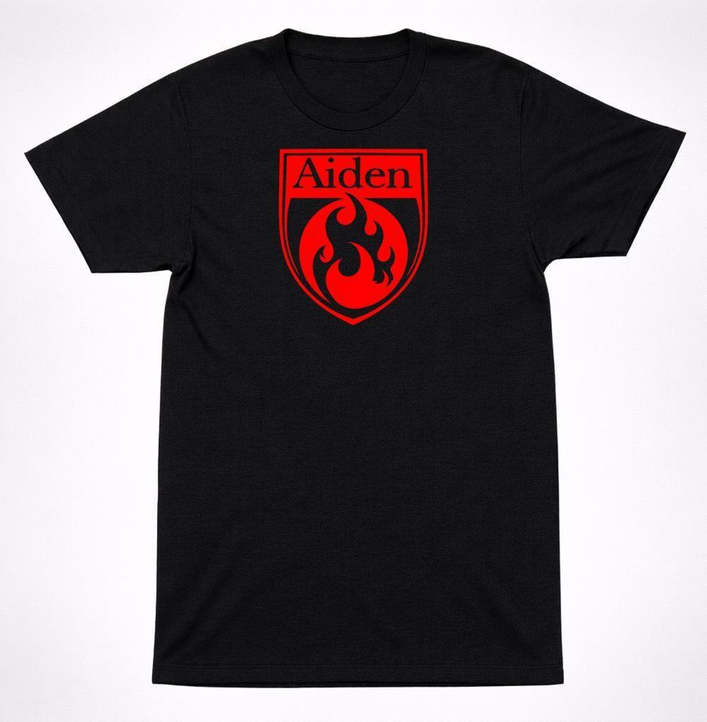 Aiden Shield Logo Shirt: Emo Post-Hardcore Band Tee with Fire Dove