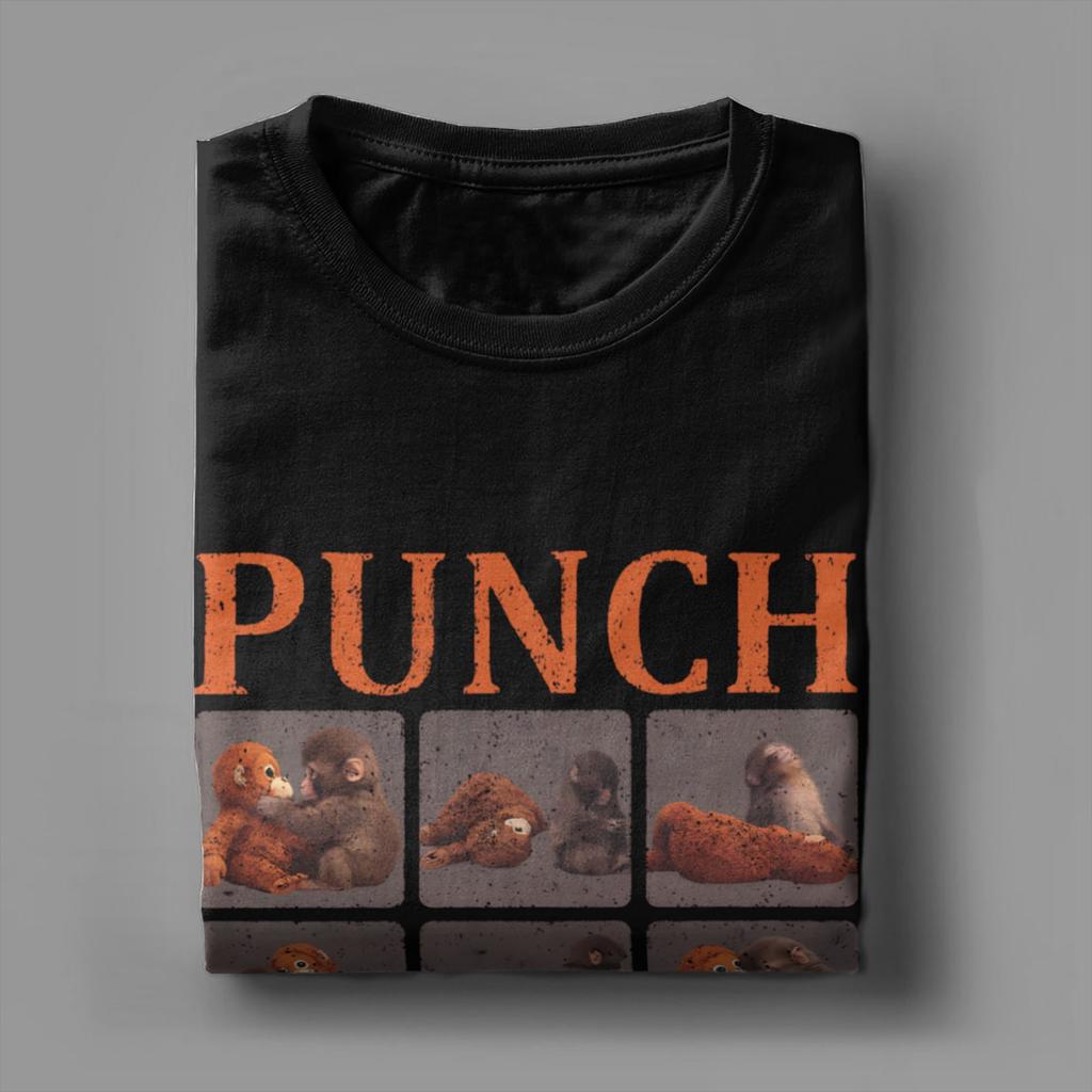 Men TShirts Punch Monkey Funny Animal Amazing Pure Cotton Tees Short Sleeve T Shirts O Neck Clothing 6XL