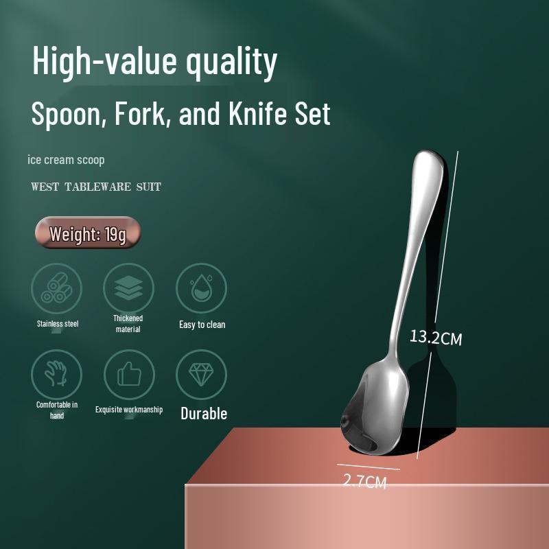 1010 Stainless Steel Western Cutlery Set: Knife, Fork, Spoon, Dessert & Coffee Spoon, Steak Knife.
