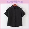 Kurzarmhemd im College-Stil mit Flicken für Damen, Klassenzimmer-Uniformen