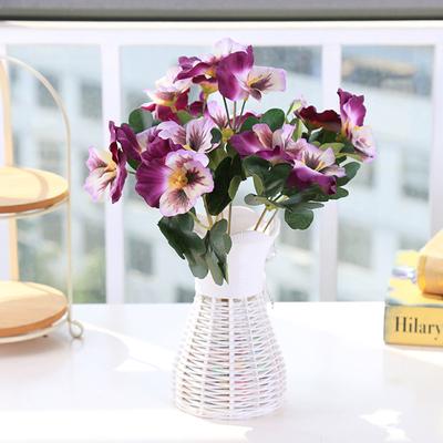 Pensée Fleur Artificielle 26cm Bricolage Artisanat Pvc Rouge/Orange/Violet