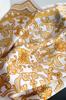 Satin Women' Scarf 70x70 - White with a Baroque Gold Pattern, Palace Style