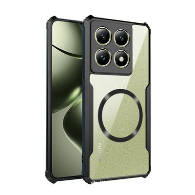 Transparente Rüstung Ruggerd-Hülle für Xiaomi 14T Pro 13T Redmi 14C Note14 13 Pro Poco X6 Magnetische Magsafe Wireless-Ladegerätabdeckung