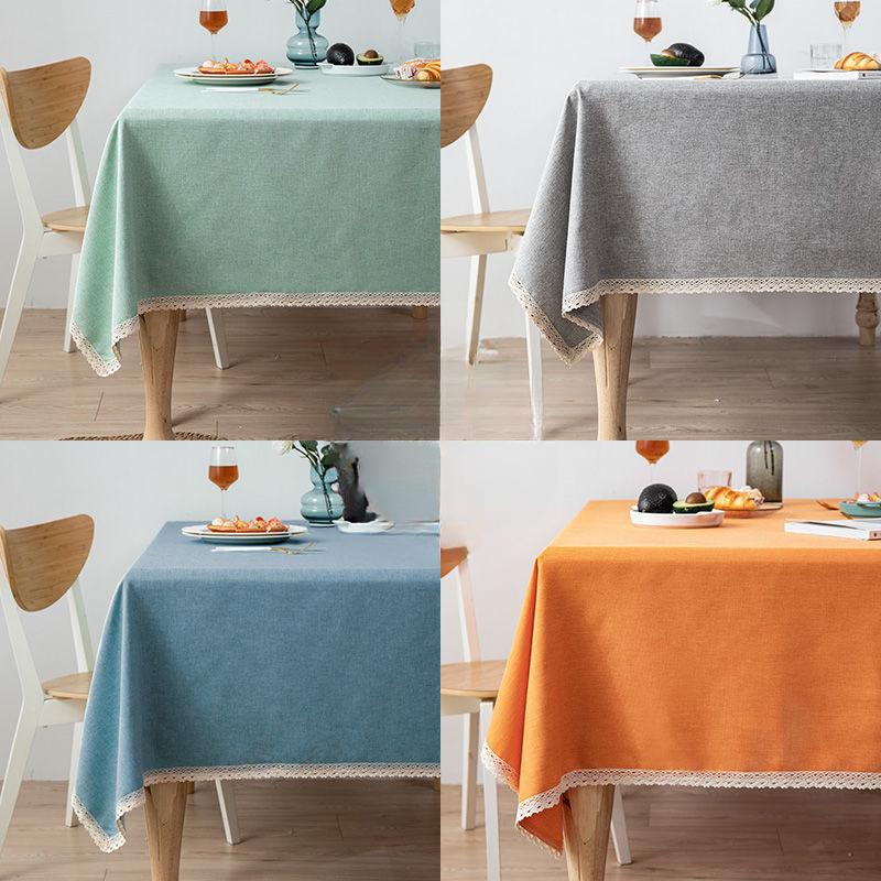 Rectangle Tablecloth Cotton Linen Square Waterproof Table Cloth Oil-Proof Table Cover For Home Kitchen Garden Restaurant Decor