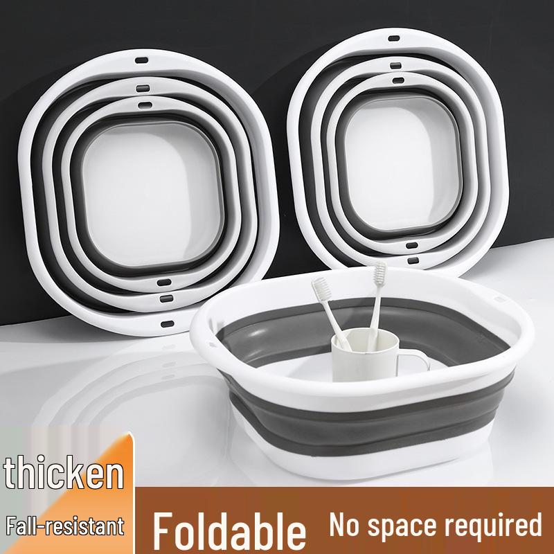 Collapsible Silicone Washbasin: Portable, Multi-use for Vegetables, Dorms & Foot Baths