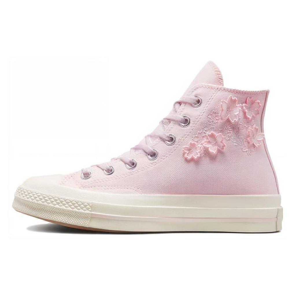 Converse 1970s Cherry Blossom Embroidery High-Top Canvas Sneakers Unisex Sneakers Pink A06221C