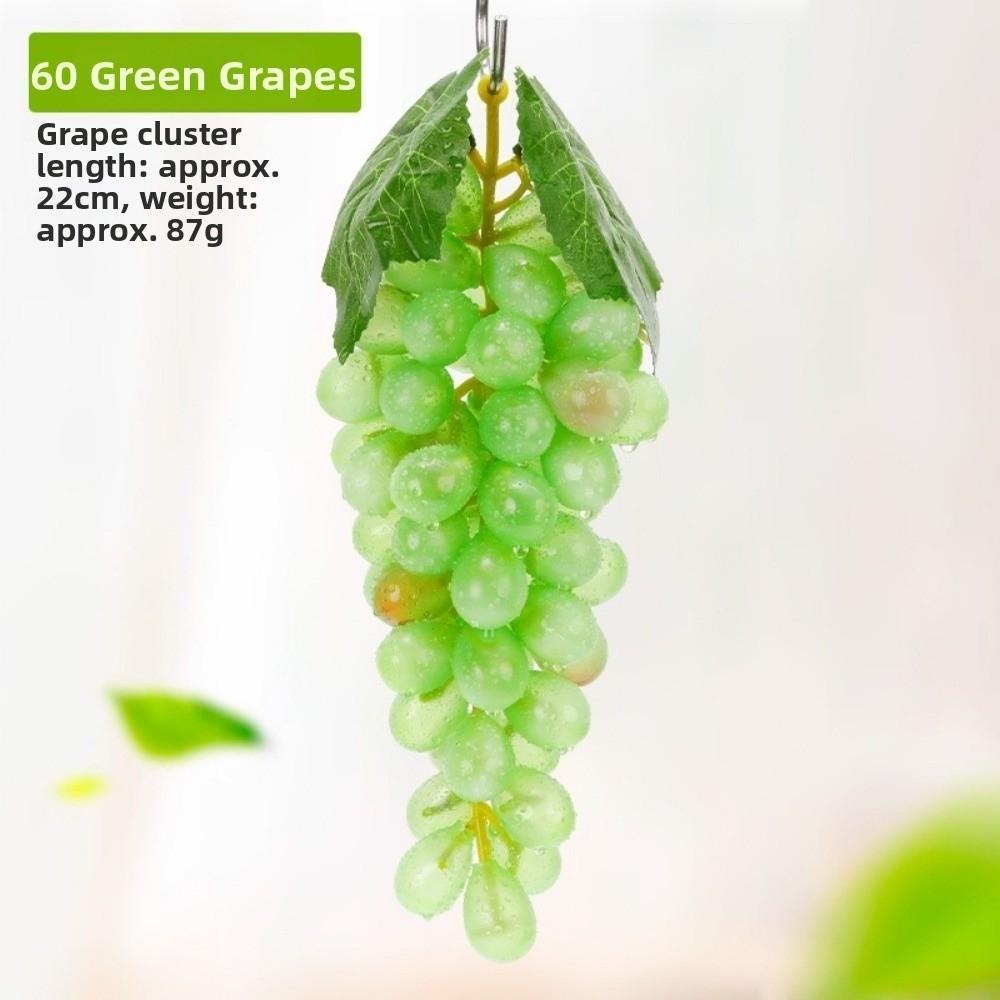 Realistic Artificial Grapes Bunches Decorative Simulation Artificial Faux Fruits Green Grass Fake Grape Bundles