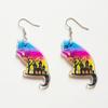 Halloween Cat and Ghost Acrylic Earrings - Quirky Pumpkin Design for Holiday Parties