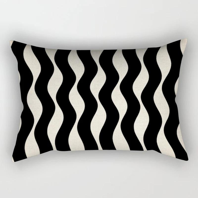 Geometric Black Pillowcase Living Room Sofa Cushion Cover Pillowcase Waist Home Decoration