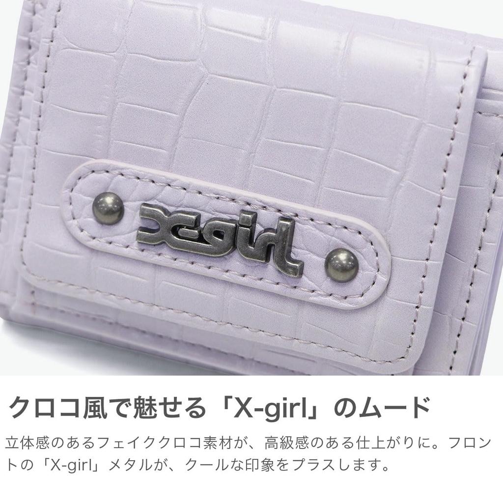 Mills Logo Faux Croco Mini One Size X-girl Wallet, 105254054018, Black,