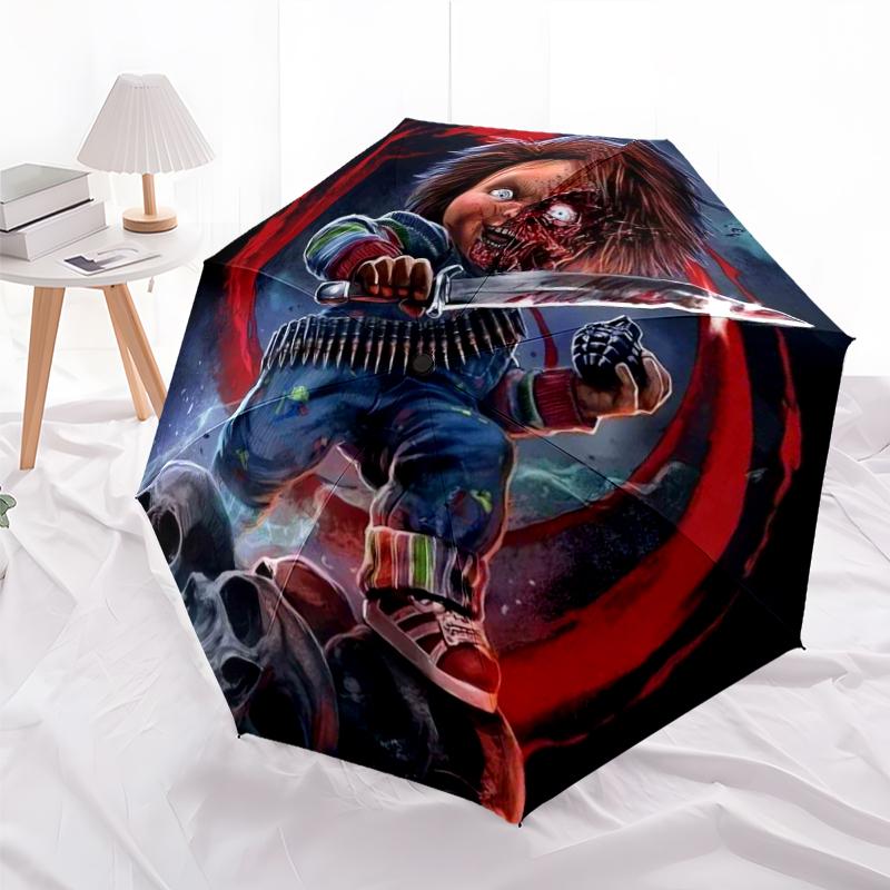 Chucky Fashionable Automatic Opening/Closing Folding Umbrella. Portable and Foldable, Ideal for Gift, Travel, and Daily Use.
