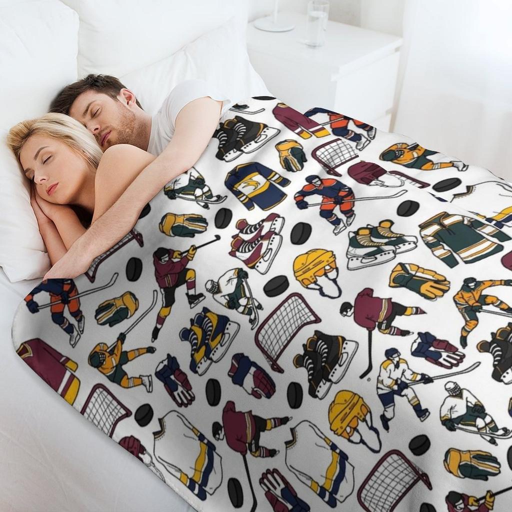 Ice Hockey Equipment Blanket Love Ice Hockey TTA Throw Blanket Ultra Soft Flannel Fleece Blanket for All Seasons