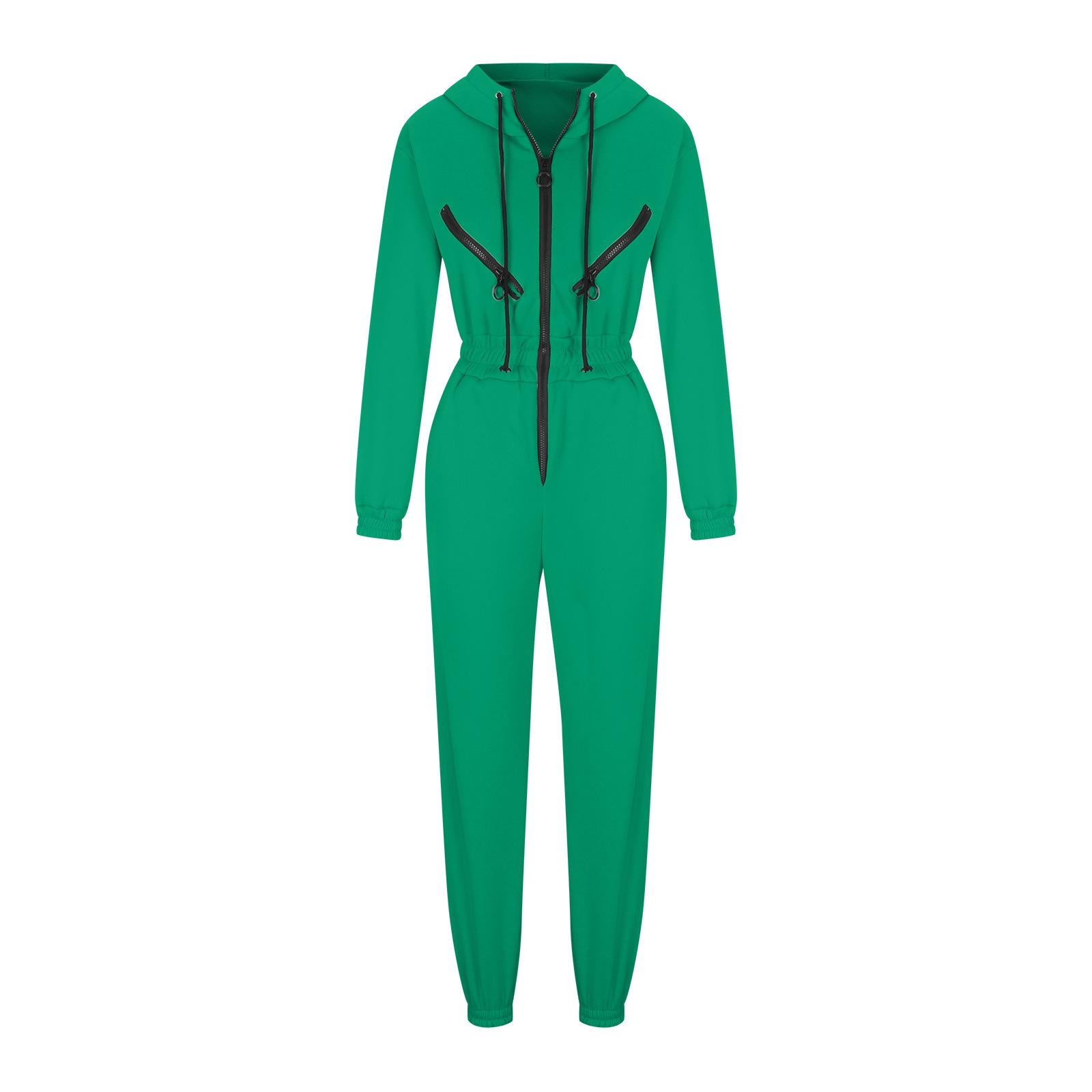 Women`s Hooded Jumpsuit Athletic Lounge Set