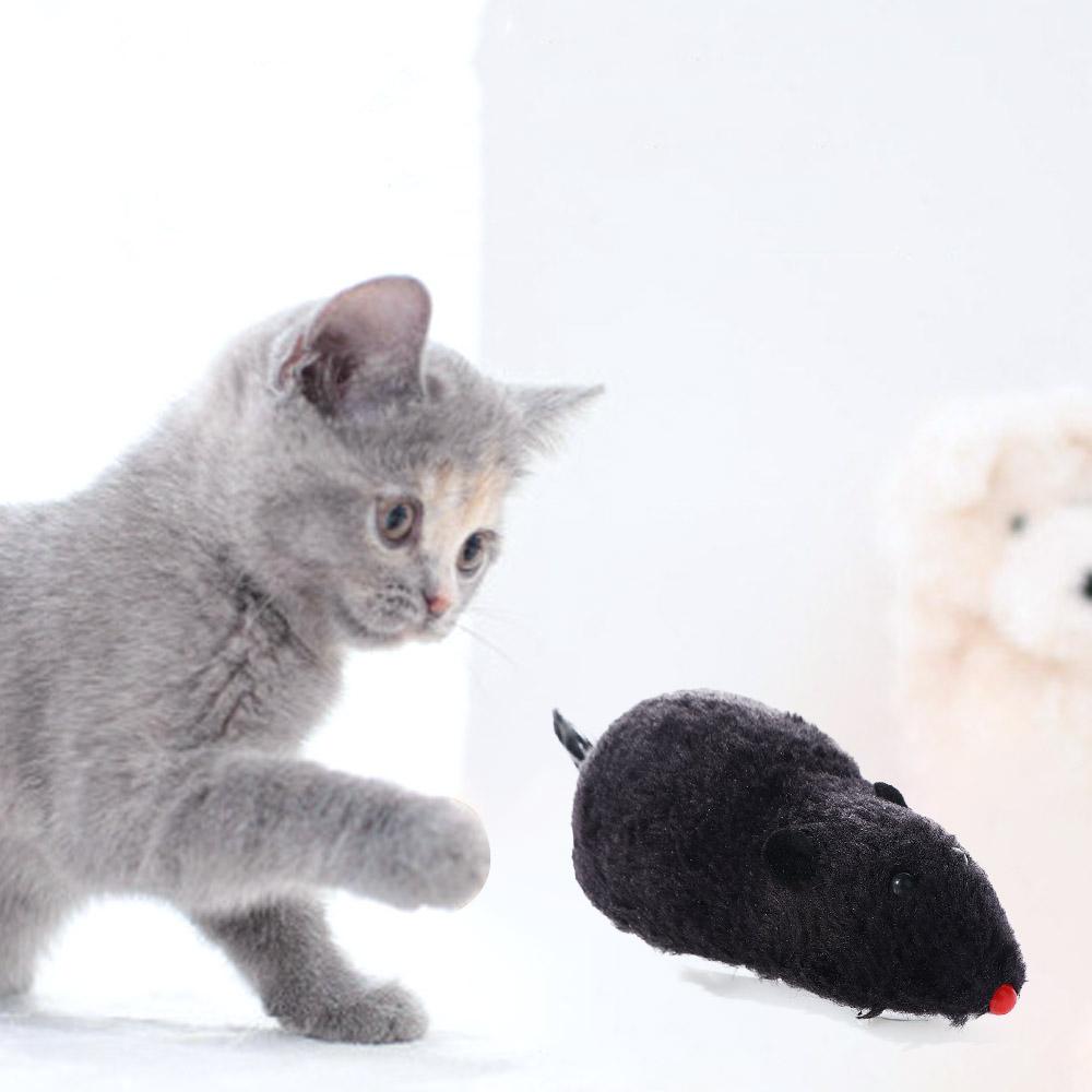 Rat Mechanical Motion Power Wind Up Toys Cat Dog Playing Toy Clockwork Toy Plush Mouse Toy