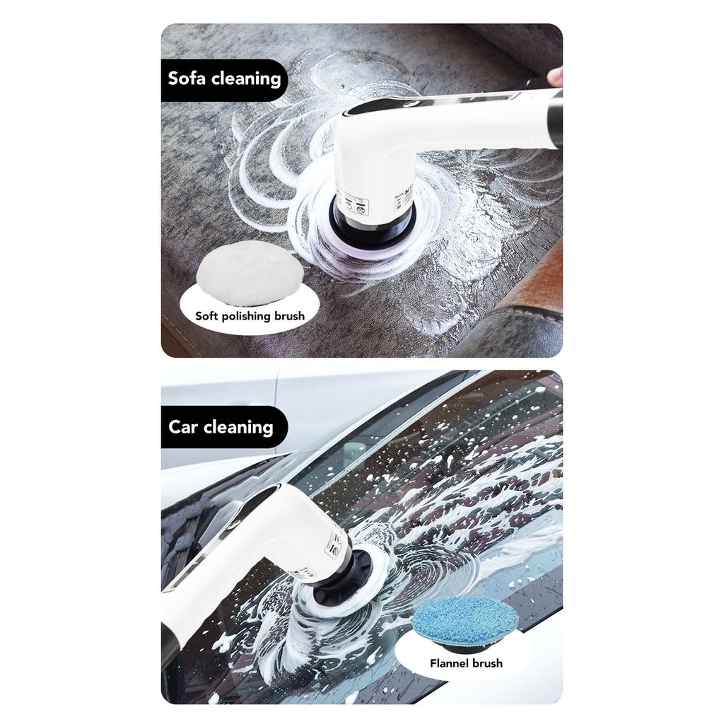 Electric Spin Scrubber Cordless Multifunction Retractable Handle Bathroom Tub Tile Shower Powerful Cleaning with 7 Heads