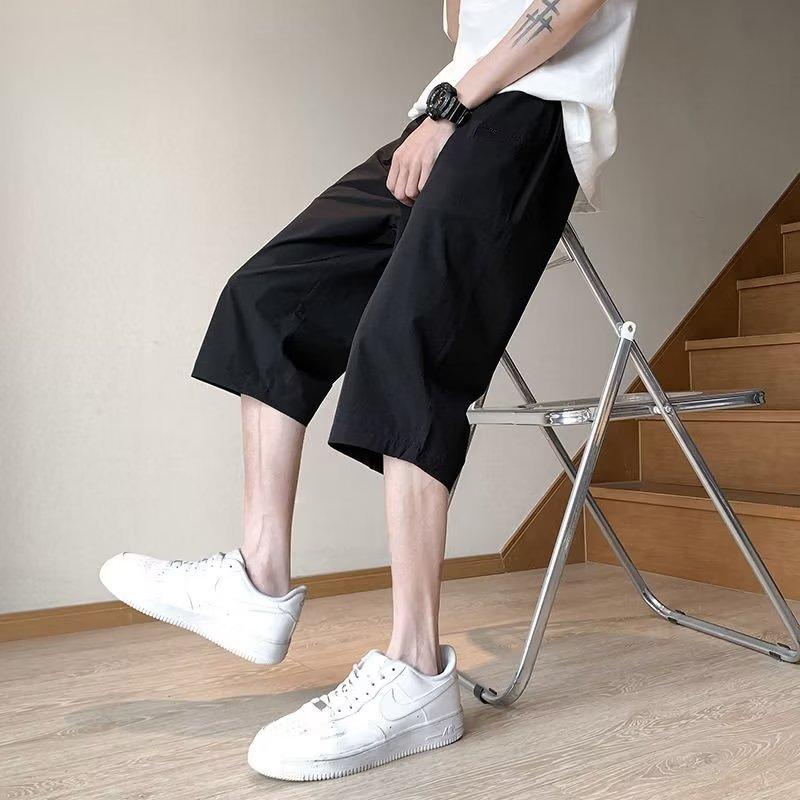 Summer Mens Ice Silk Casual Pants With Drawstring For Sports Wear And Teen Fashion