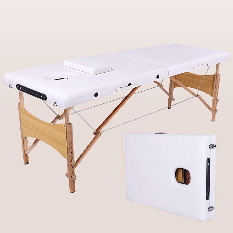Adjustable Portable Solid Wood Beauty Bed for Massage & Physiotherapy