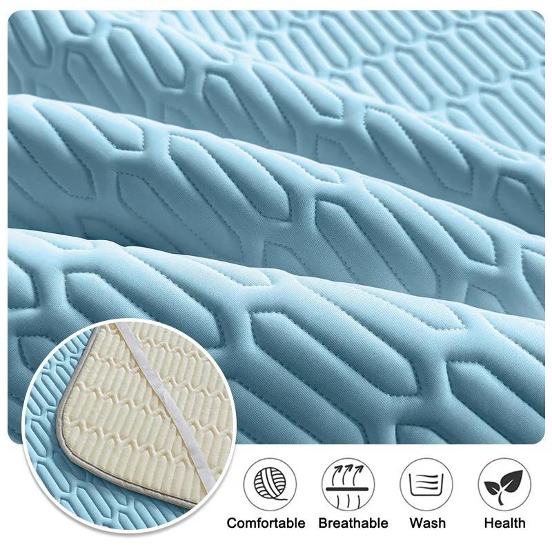 Latex Bed Sheets Bed Cover Washable Non-Slip Solid Covers Solid Color Mattress Topper Summer Bedspread For Bed Summer Dust Mat