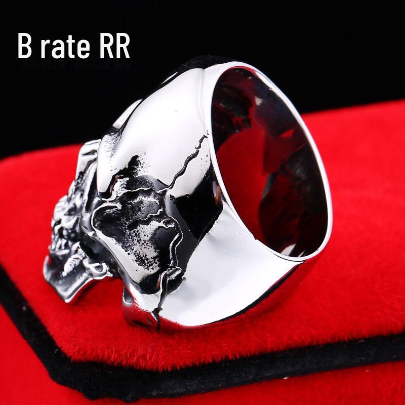 Retro Men's Titanium Skull Ring - Stainless Steel Punk Jewelry
