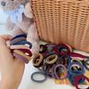 100 ks Vintage Bohémské Jersey Gumičky do Vlasů - Vysoce Elastické Bezešvé Gumičky, Odolné Pružné Držáky na Ohon pro Dívky, Smíšené Barvy
