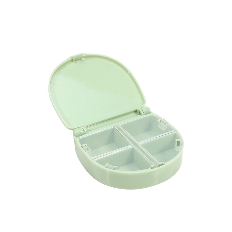 Portable Mini 4-Panel Small Medicine Box For Travel Suitable For Pills Supplements Portable Storage Box 4-Panel Multi-Color Fashionable Medicine Box