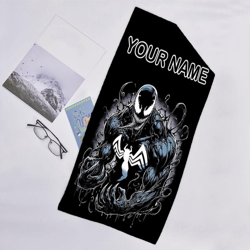 1pc Venom3 Beach Towel with Custom Name, Beach/Swimming/Bath/Picnic/Camping Towel, Suitable for Seaside Beaches
