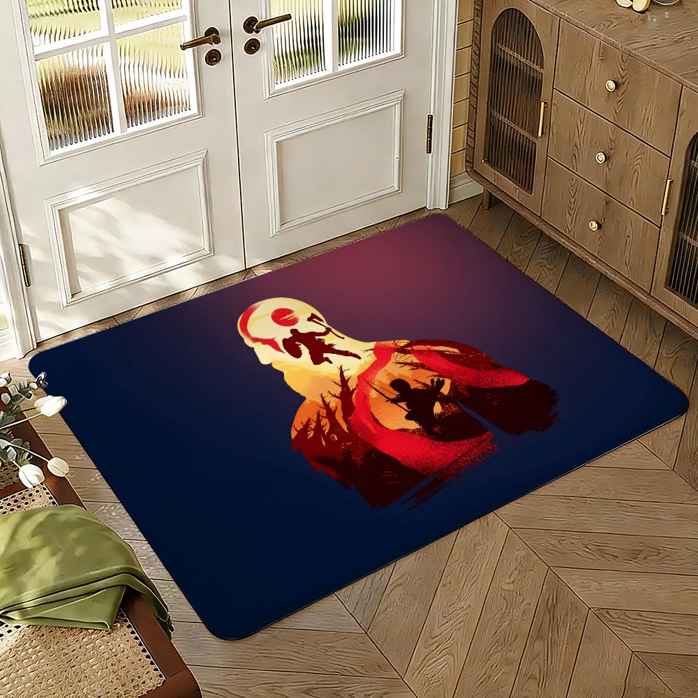God Game War of Floor Mat Soft Thickened Absorbent Non-Slip Bedroom Living Room Door Mat Home Decor Flannel Rugs