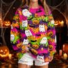 Women's Fashion Casual Halloween Print Neck Sweatshirt