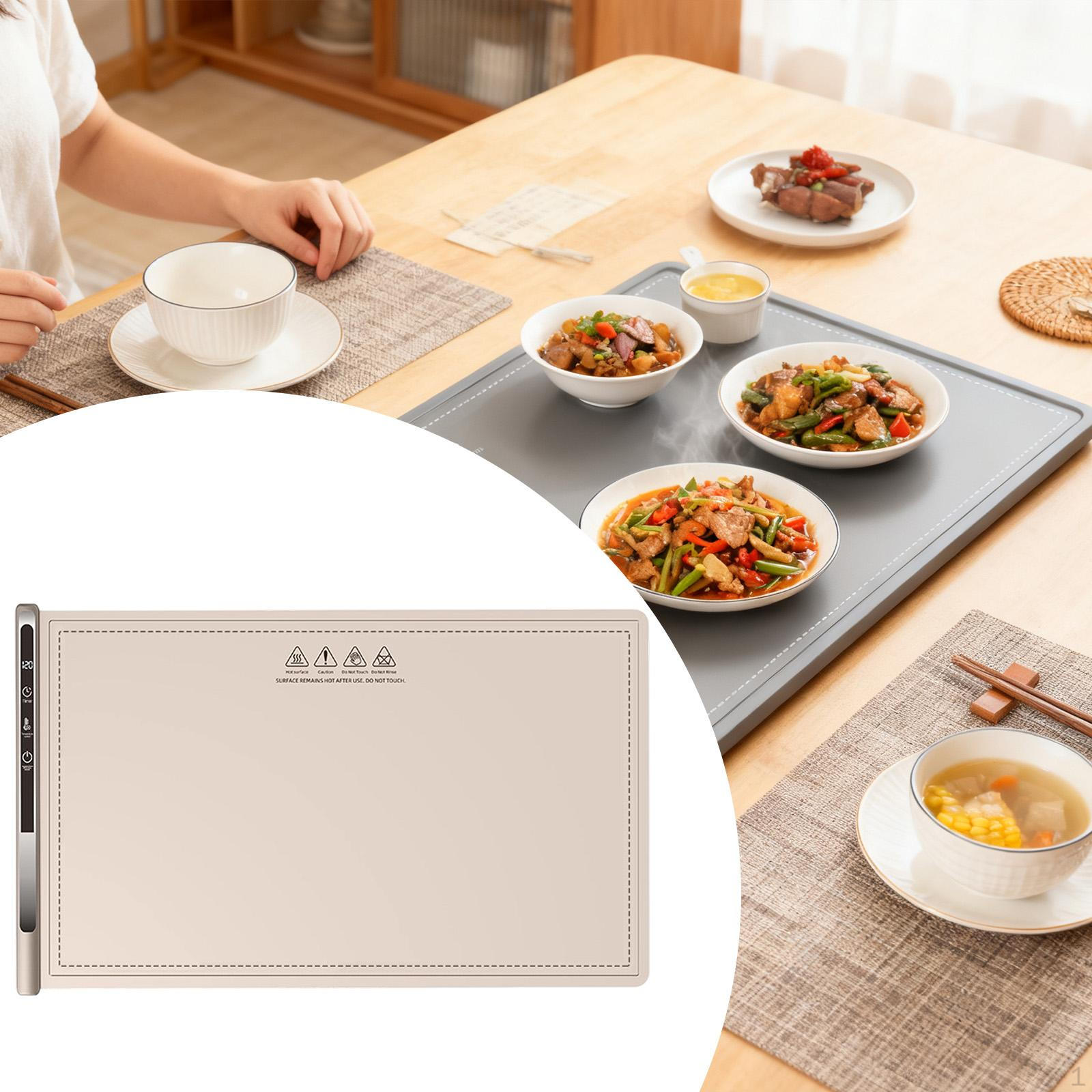 

Heating Mat 300W Keep Warm Electric Warming Tray for Winter Autumn Daily Use Gray бежевый
