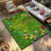 Striped Bauble Christmas Area Rug White Snow Edge Carpet Red Soft Floor Mat Modern Kitchen Dining Room Cabinets Ground Cover