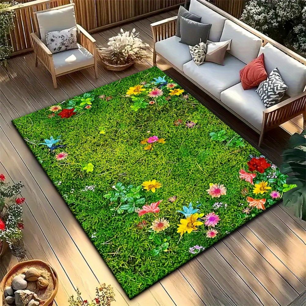 Striped Bauble Christmas Area Rug White Snow Edge Carpet Red Soft Floor Mat Modern Kitchen Dining Room Cabinets Ground Cover