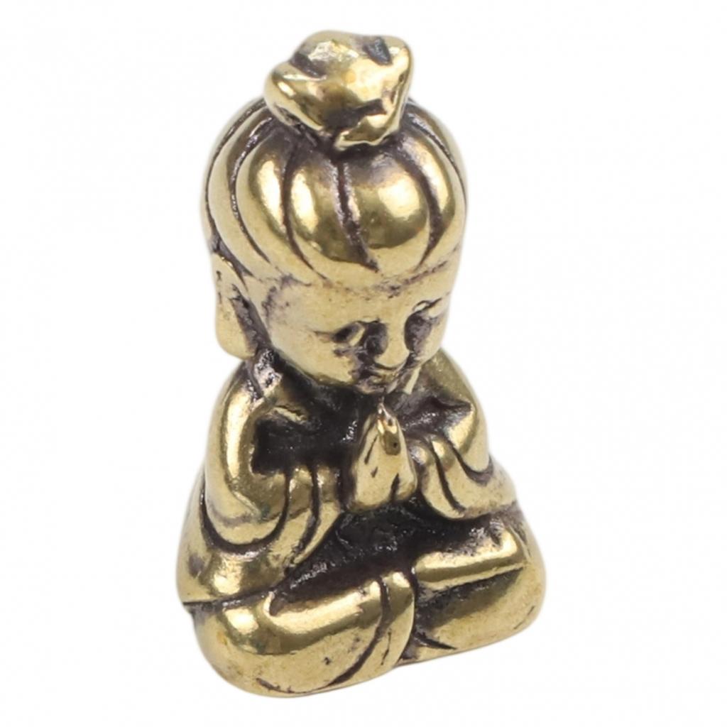 Small Brass Buddha Ornaments Guanyin Bodhisattva Mini Statue Chinese Decoration