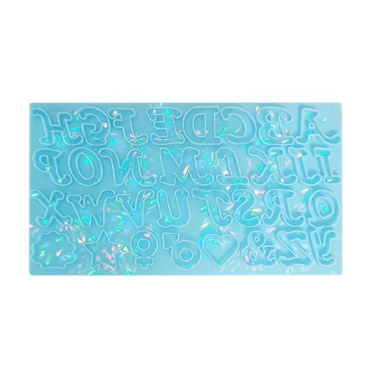 

Holographic Resin Casting Alphabet Mold,Letter NumberSilicone Mold Keychain Mold 1