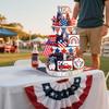Patriotic Solid Wood Independence Day Layered Pallet Decoration Anniversary Decoration