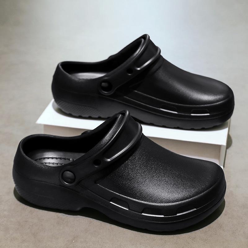 Chef shoes men s summer black work waterproof, non-slip and oil-proof work labor insurance 40 чёрный