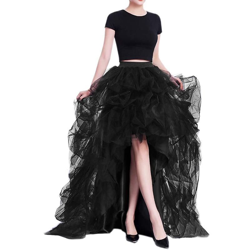 Women's High-waisted Elastic Waistband Casual Mesh Puff Skirt