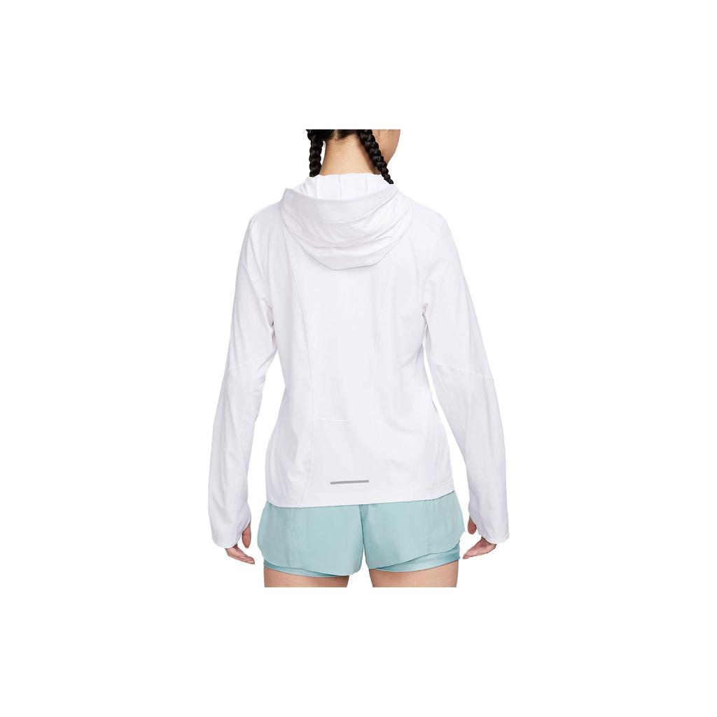 Nike Felpa da Corsa con Cappuccio Asciugatura Rapida UV Protezione Solare Top Donna Bianco FB7481-100