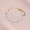 New Arrival Delicate Tarnish Free Titanium Steel Healing Rose Quartz Gravel Charm Thin Bracelet Summer Girl Crystal Jewelry