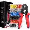 Preciva Crimping Pliers Tool Set, Ferrule Crimping Tool, 0.25-10mm? Adjustable, 1200 Pieces Ferrules