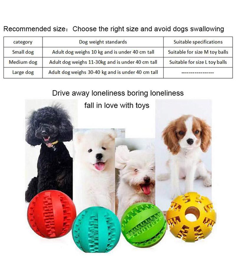 Natural Rubber Pet Dog Toys Dog Chew Toys Tooth Cleaning Treat Ball Extra-tough Interactive Elasticity Ball for Pet Accessories