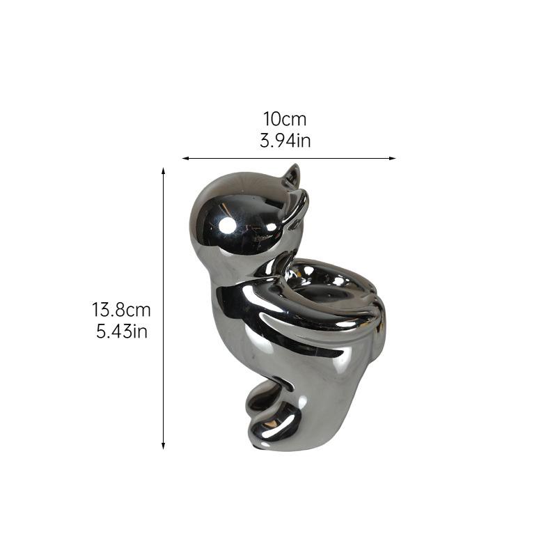 Milky Yellow Yoga Cat Candle Holder Ceramic Candlestick Desk Decoration Wax Melt Burner Aroma Diffuser Home Aroma Container