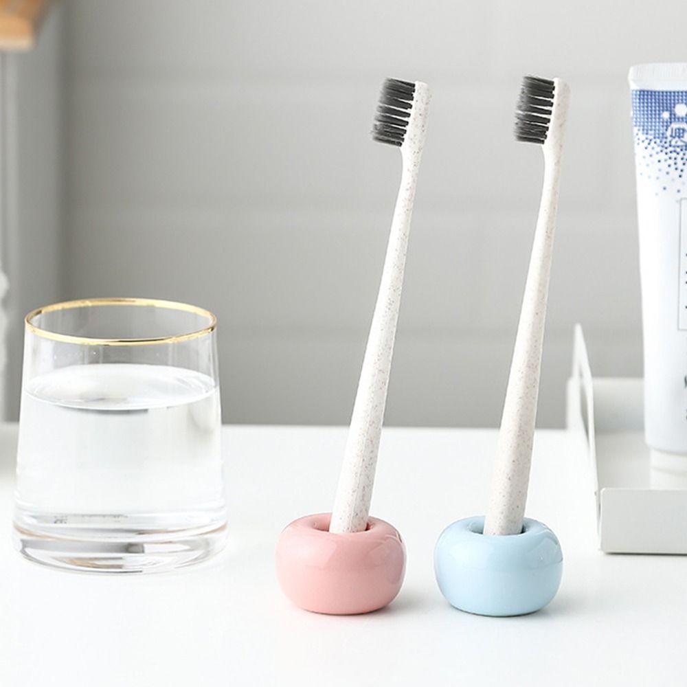 Ceramic Bracket Support Storage Bathroom Organizer Toothbrush Holder Base Tooth Brush Stand Shelf