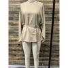 Solid Color Belted Batwing Sleeve Top, Fashion Casual Elegant Spring Summer Daily Wear