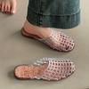 Simple Crystal Jelly Shoes Empty Beach Cool Slippers Women's 2025 Summer Classic Outer Wear Fashion Bag Head Slippers